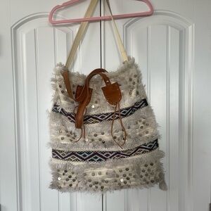 Huge Cream and Brown Women's Bag